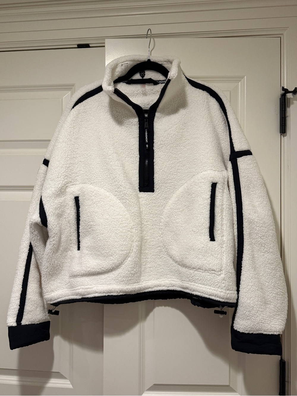 Free People Movement Mountain High Half-Zip Fleece with Black Trim Size Large